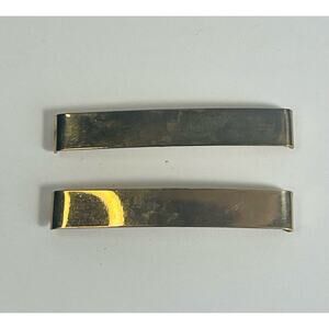Vintage Gold Pair Stay Tight Barrette 2..25 ” Curved Metal Hair Clip